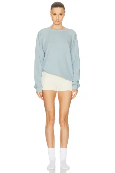 Eterne Oversized Lightweight French Terry Raglan Sweatshirt | Thumbnail 4