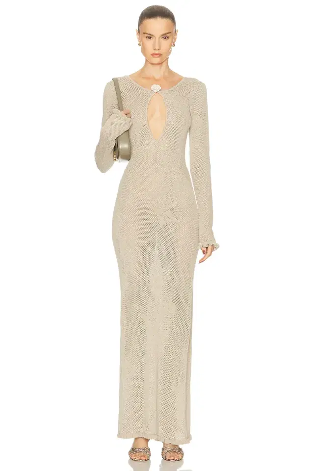 Mirror Palais Rose Pointelle Knit Dress