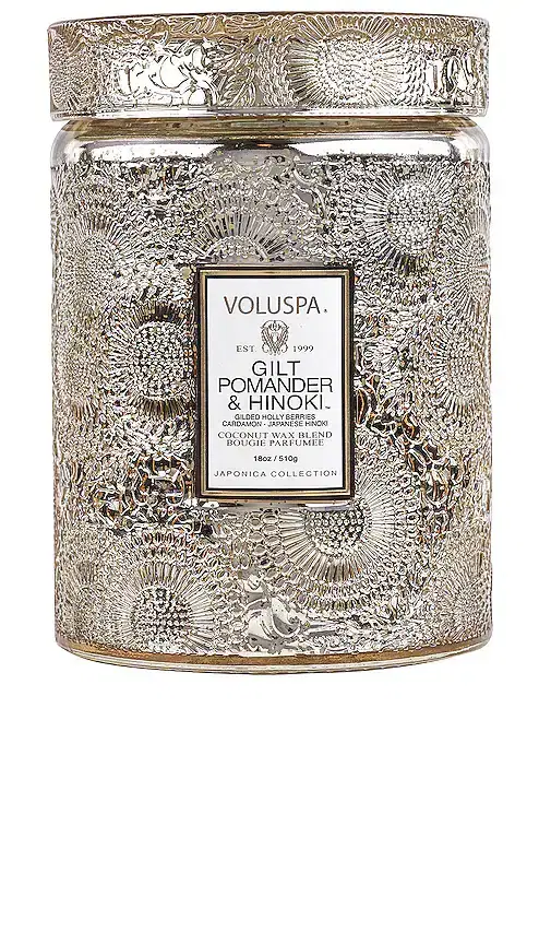 Voluspa Gilt Pomander & Hinoki Large Jar Candle