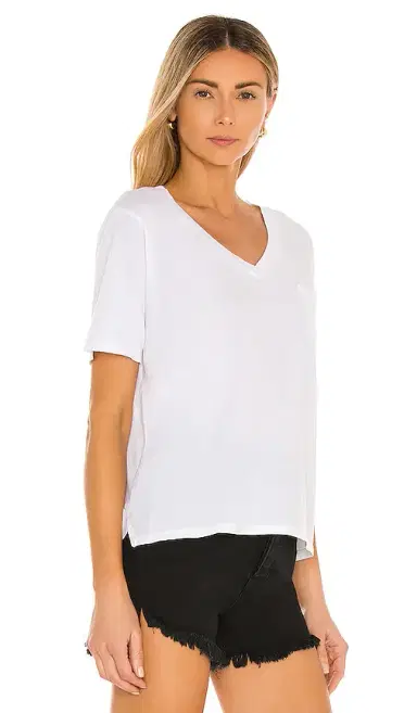 Bobi Light Weight Jersey V Neck Pocket Tee | Thumbnail 2