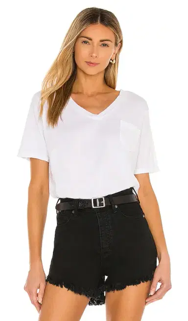 Bobi Light Weight Jersey V Neck Pocket Tee | Thumbnail 1