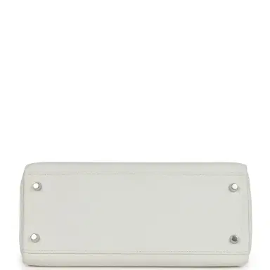 HERMÈS Hermes Kelly Retourne 28 White Clemence Palladium Hardware | Thumbnail 6 HERMÈS Hermes Kelly Retourne 28 White Clemence Palladium Hardware | Thumbnail 6