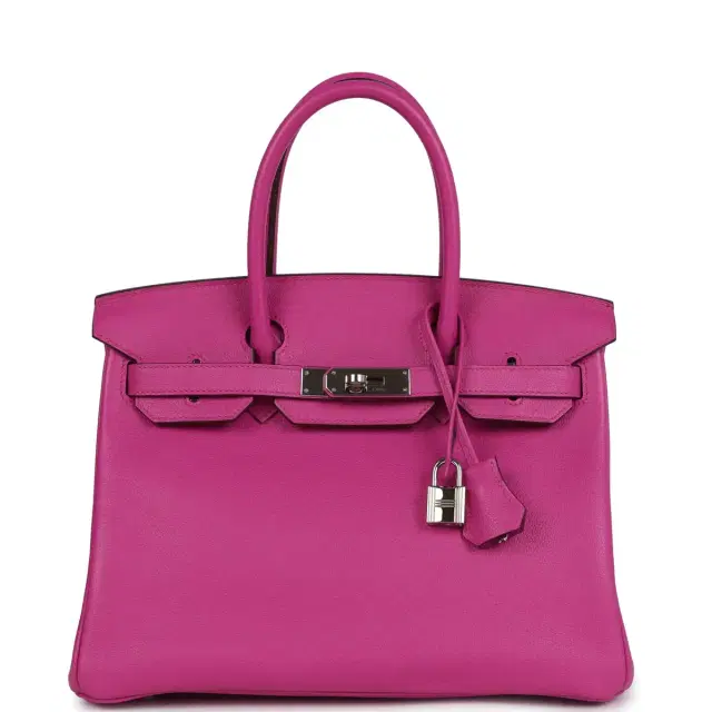 Pre-owned Hermes Birkin 30 Magnolia Novillo Palladium Hardware