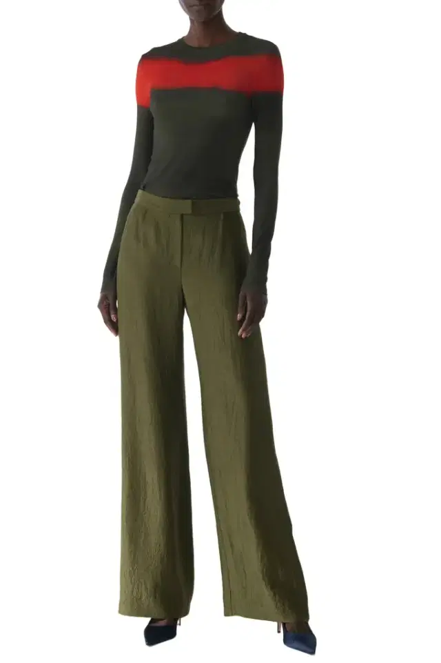 Jason Wu Collection CRINKLED SATIN STRAIGHT- LEG TROUSERS