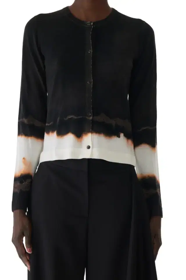 Jason Wu Collection OMBRE DIFUSSED STRIPE WOOL CARDIGAN