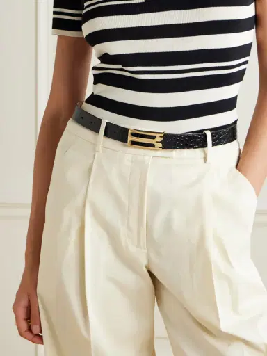Victoria Beckham Frame Croc-effect Leather Belt | Thumbnail 2 Victoria Beckham Frame Croc-effect Leather Belt | Thumbnail 2