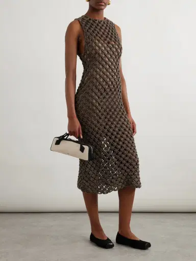 Alaïa Macramé Cotton-blend Midi Dress | Thumbnail 2 Alaïa Macramé Cotton-blend Midi Dress | Thumbnail 2