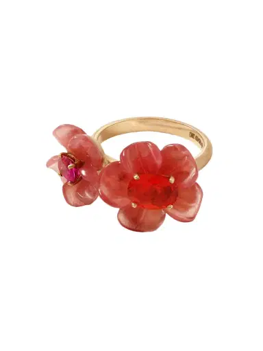 Irene Neuwirth Tropical Flower Duet 18-karat Rose Gold Multi-stone Ring | Thumbnail 1