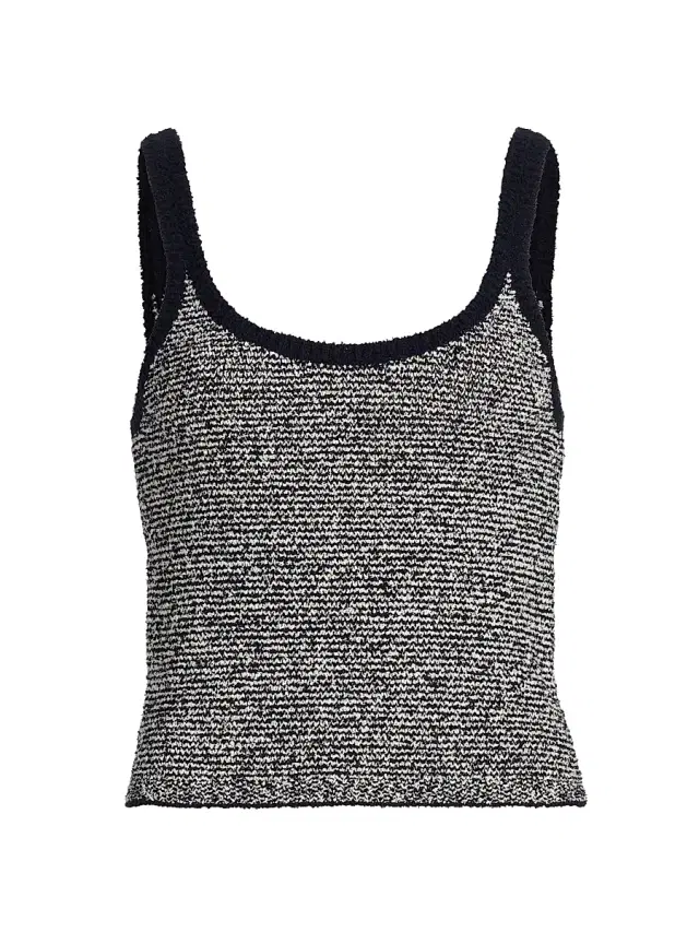 Vince Women's Textured Micro-Striped Tank - Coastal Oat Shell