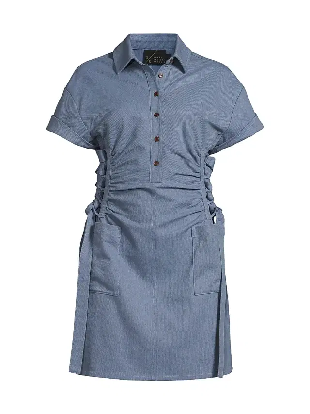 Undra Celeste Women's Everyday Tropics Laced Side Waist Minidress - Slate Blue
