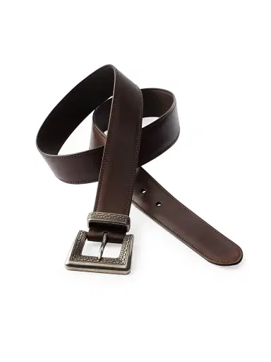 Prada Men's Antiqued Leather Belt - Brown | Thumbnail 2