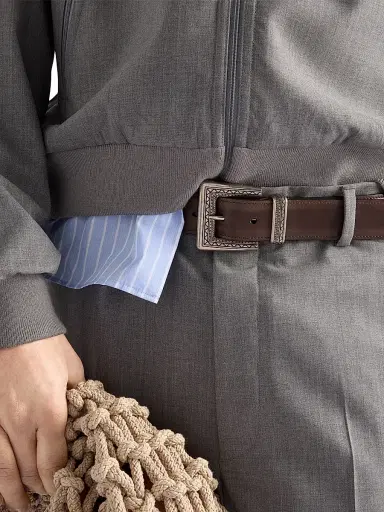 Prada Men's Antiqued Leather Belt - Brown | Thumbnail 3
