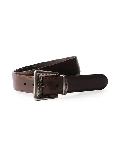 Prada Men's Antiqued Leather Belt - Brown | Thumbnail 1