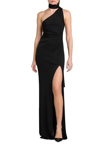 Tom Ford Women's Choker One-Shoulder Sheath Gown - Black - Size 8 | Thumbnail 3