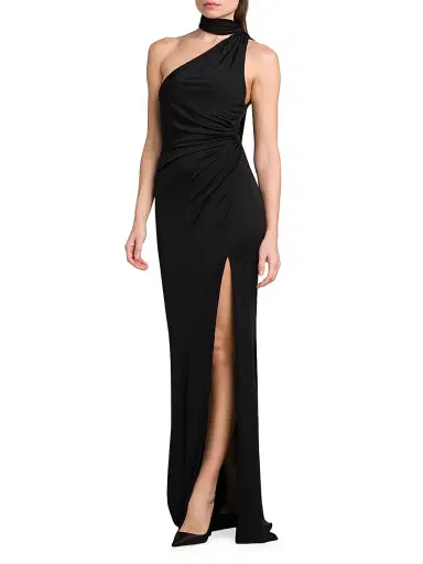 Tom Ford Women's Choker One-Shoulder Sheath Gown - Black - Size 8 | Thumbnail 4