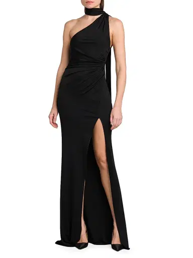Tom Ford Women's Choker One-Shoulder Sheath Gown - Black - Size 8 | Thumbnail 6