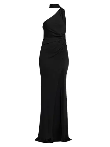 Tom Ford Women's Choker One-Shoulder Sheath Gown - Black - Size 8 | Thumbnail 1