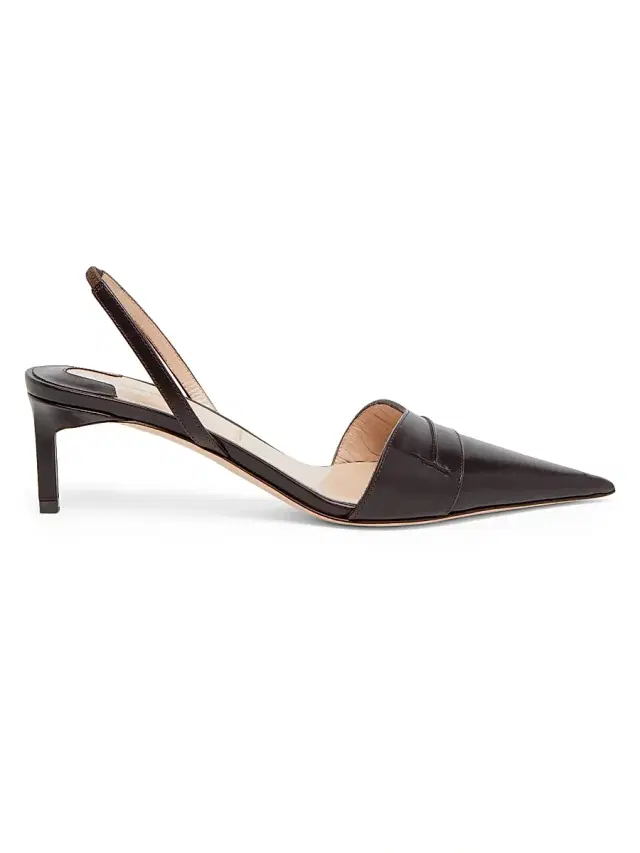Women's Eva 55MM Leather Slingback Pumps - Espresso
