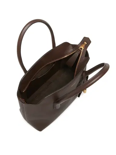 TOM FORD Women's Alexander Leather Top Handle Bag - Chocolate | Thumbnail 4 TOM FORD Women's Alexander Leather Top Handle Bag - Chocolate | Thumbnail 4