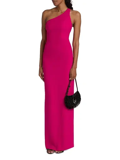 Vera Wang Bride Women's Alpes Asymmetric Crepe Column Gown | Thumbnail 2 Vera Wang Bride Women's Alpes Asymmetric Crepe Column Gown | Thumbnail 2
