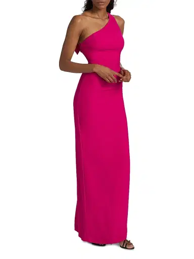 Vera Wang Bride Women's Alpes Asymmetric Crepe Column Gown | Thumbnail 4 Vera Wang Bride Women's Alpes Asymmetric Crepe Column Gown | Thumbnail 4