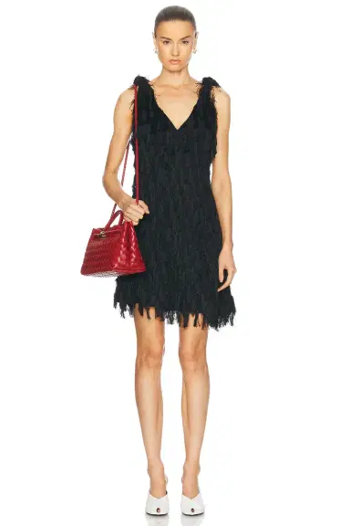 Bottega Veneta Fringe Crepe Mini Dress | Thumbnail 1 Bottega Veneta Fringe Crepe Mini Dress | Thumbnail 1