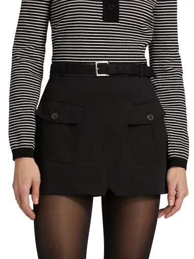Frame Women's Denim A-Line Wrap Miniskirt | Thumbnail 3