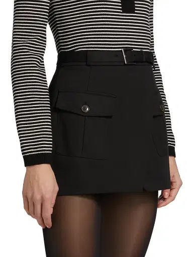 Frame Women's Denim A-Line Wrap Miniskirt | Thumbnail 4