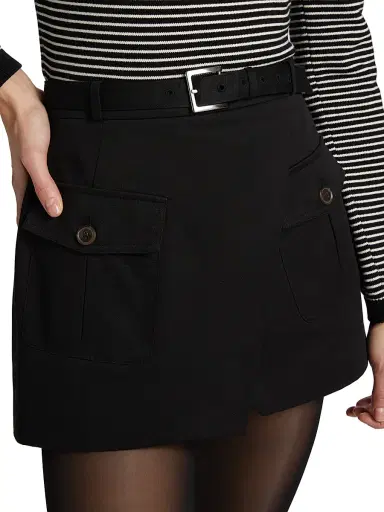 Frame Women's Denim A-Line Wrap Miniskirt | Thumbnail 6