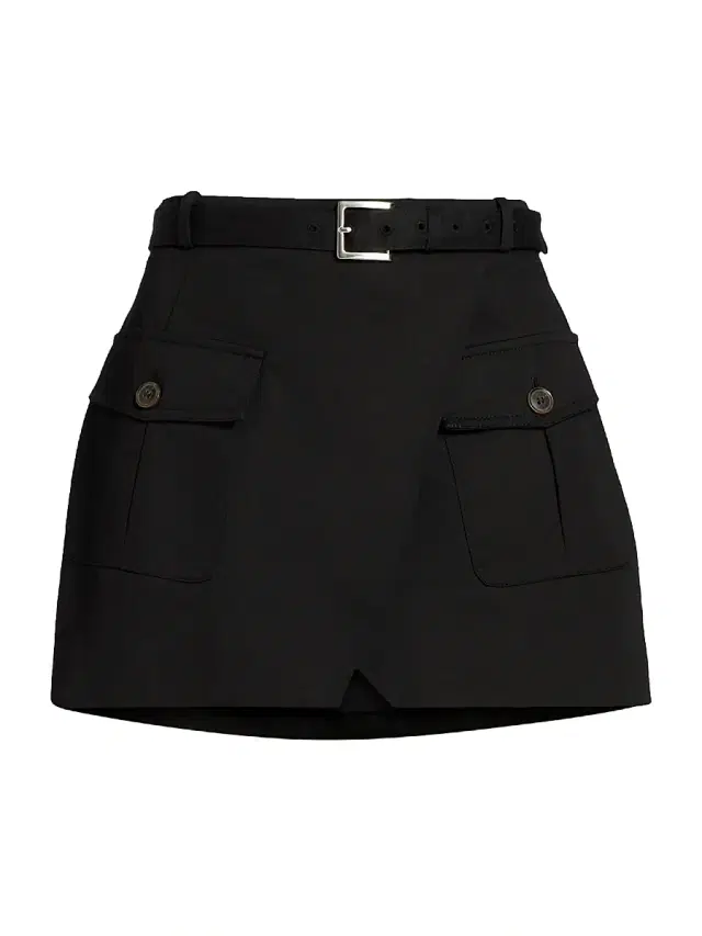 FRAME Women's Denim A-Line Wrap Miniskirt - Black
