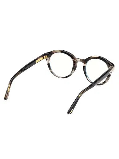 Tom Ford Men's 50MM Round Optical Eyeglasses - Striped Dark Grey Taupe | Thumbnail 6 Tom Ford Men's 50MM Round Optical Eyeglasses - Striped Dark Grey Taupe | Thumbnail 6