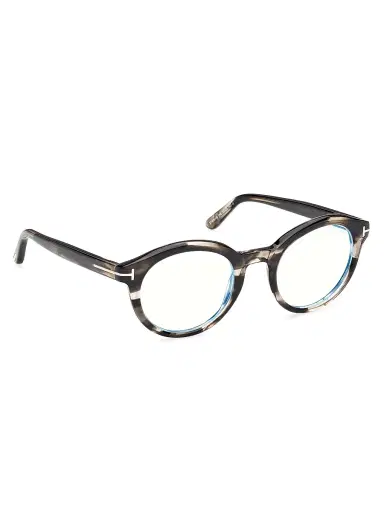 Tom Ford Men's 50MM Round Optical Eyeglasses - Striped Dark Grey Taupe | Thumbnail 8 Tom Ford Men's 50MM Round Optical Eyeglasses - Striped Dark Grey Taupe | Thumbnail 8