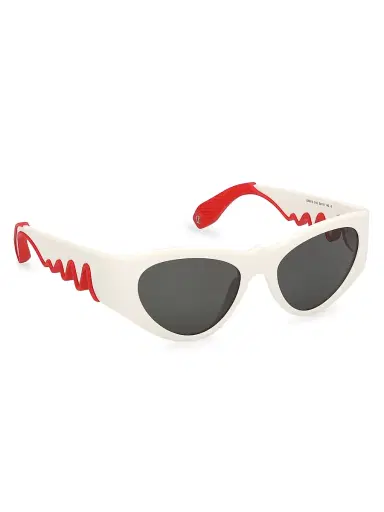 Christian Louboutin Women's Loubishark 54MM Cat-Eye Sunglasses - White Red | Thumbnail 8 Christian Louboutin Women's Loubishark 54MM Cat-Eye Sunglasses - White Red | Thumbnail 8
