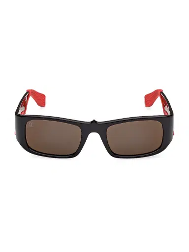 Christian Louboutin Women's Loubishark 53MM Rectangular Sunglasses - Black Smoke Red | Thumbnail 2 Christian Louboutin Women's Loubishark 53MM Rectangular Sunglasses - Black Smoke Red | Thumbnail 2