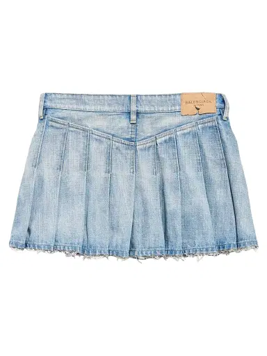 Balenciaga Women's Pleated Mini Skirt - Light Blue | Thumbnail 2