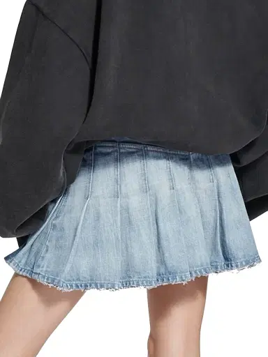 Balenciaga Women's Pleated Mini Skirt - Light Blue | Thumbnail 4
