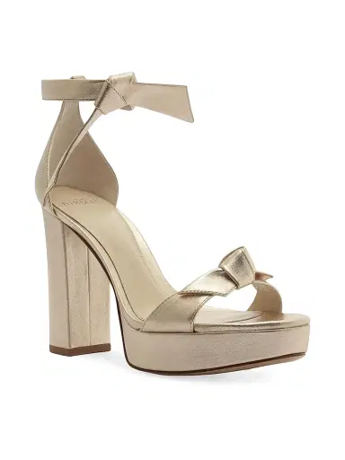 Alexandre Birman Women's Mabeleh 110MM Bow Leather Platform Sandals - Golden - Size 11.5 | Thumbnail 2