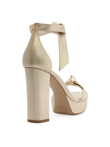 Alexandre Birman Women's Mabeleh 110MM Bow Leather Platform Sandals - Golden - Size 11.5 | Thumbnail 4