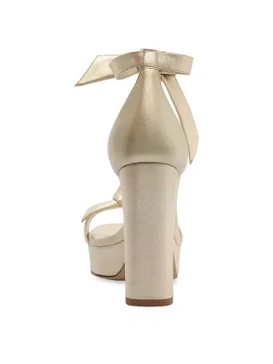 Alexandre Birman Women's Mabeleh 110MM Bow Leather Platform Sandals - Golden - Size 11.5 | Thumbnail 6