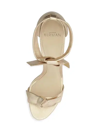 Alexandre Birman Women's Mabeleh 110MM Bow Leather Platform Sandals - Golden - Size 11.5 | Thumbnail 7