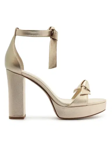Alexandre Birman Women's Mabeleh 110MM Bow Leather Platform Sandals - Golden - Size 11.5 | Thumbnail 1