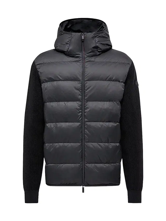 Men's Down-Filled Hoodie in Cotton - Black