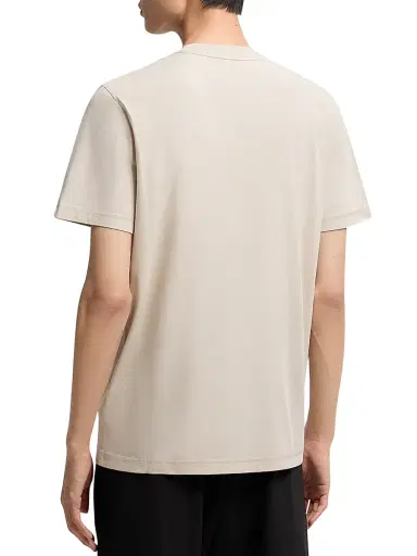 Moncler Men's Crew-Neck T-Shirt in Cotton - Light Beige | Thumbnail 3