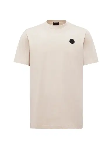 Moncler Men's Crew-Neck T-Shirt in Cotton - Light Beige | Thumbnail 1
