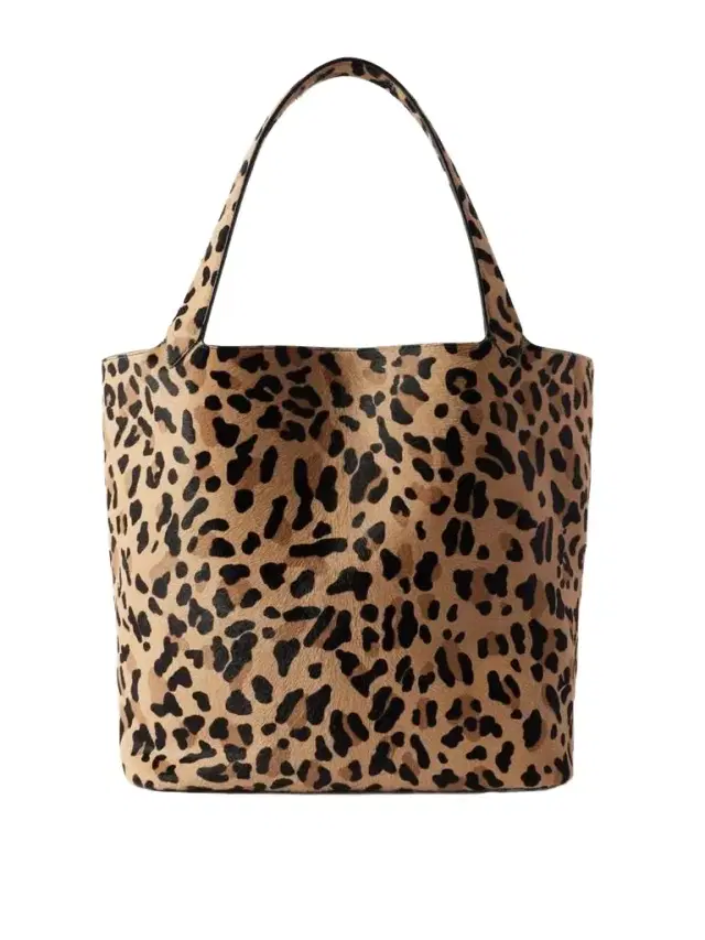 Leopard-print Calf Hair Tote