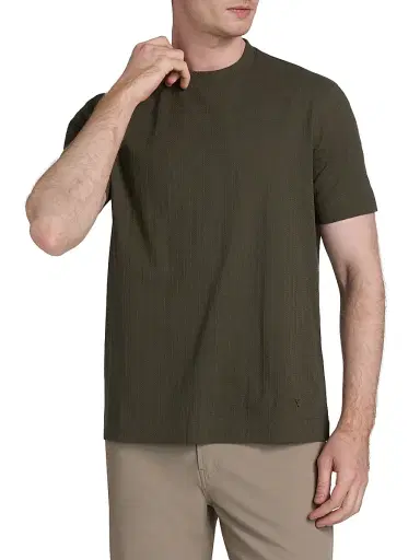 Emporio Armani Men's Chevron Stitch Cotton T-Shirt - Fancy Grey | Thumbnail 3