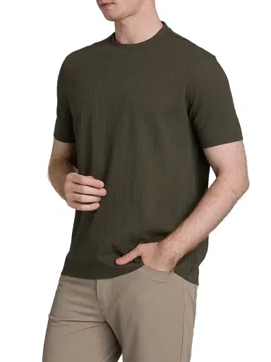 Emporio Armani Men's Chevron Stitch Cotton T-Shirt - Fancy Grey | Thumbnail 4