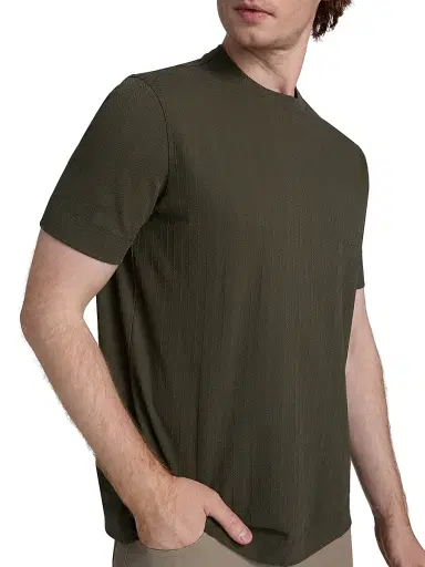 Emporio Armani Men's Chevron Stitch Cotton T-Shirt - Fancy Grey | Thumbnail 6