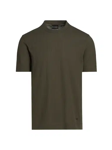 Emporio Armani Men's Chevron Stitch Cotton T-Shirt - Fancy Grey | Thumbnail 1