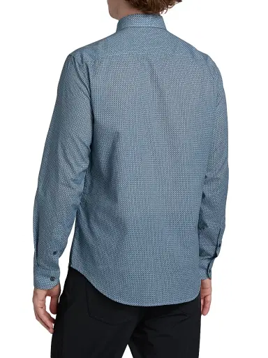 Emporio Armani Men's Woven Cotton Sport Shirt - Light Blue - Size Medium | Thumbnail 5